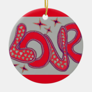 Ornement Rond En Céramique L'amour dans le style années 1960