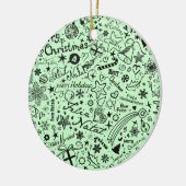 Ornement Rond En Céramique Langues de multiple de Joyeux Noël (Gauche)