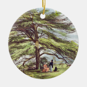 Ornement Rond En Céramique L'arbre de cèdre du Liban dans l'arborétum, Kew