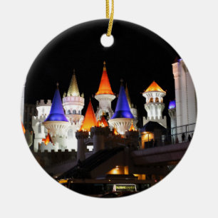 Ornement Rond En Céramique Las Vegas Castle Hotel Gaming Vegas City Coloré