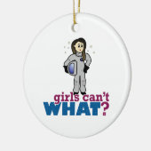 Ornement Rond En Céramique L'astronaute Girl (Gauche)