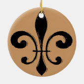 Ornement Rond En Céramique Lave-linge noir Fleur De Lis (Dos)