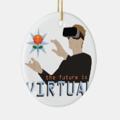 Ornement Rond En Céramique L'avenir est virtuel (Droite)