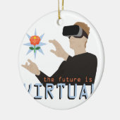 Ornement Rond En Céramique L'avenir est virtuel (Gauche)