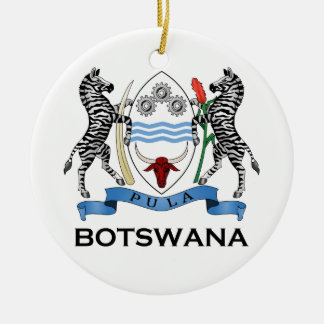 Ornement Rond En Céramique Le BOTSWANA - drapeau/emblème/manteau des