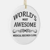 Ornement Rond En Céramique Le commis des rapports médicaux le plus (Droite)