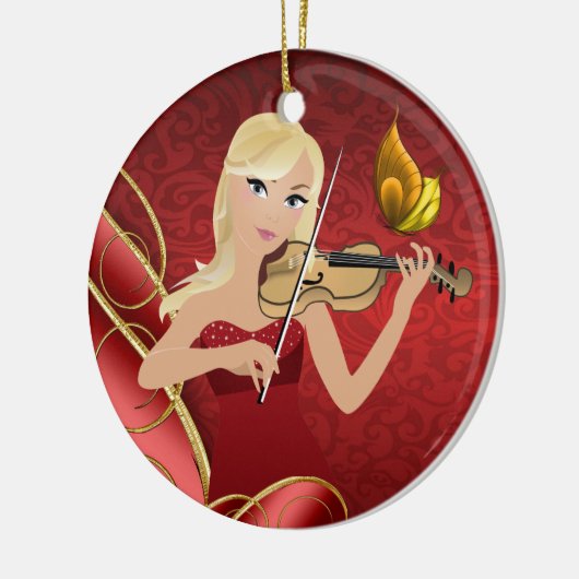 Ornement Rond En Céramique Le musicien - SRF (Gauche)