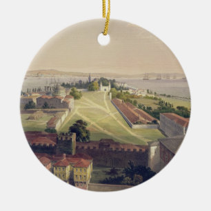 Ornement Rond En Céramique Le panorama de Constantinople, plaquent 22 du 'Sof