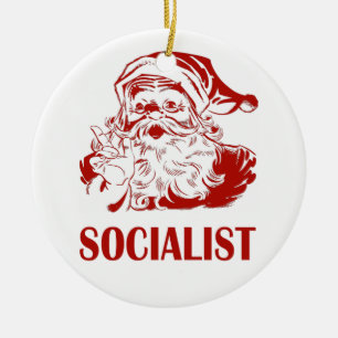 Ornement Rond En Céramique Le père noël - socialiste