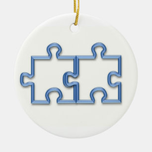 Ornement Rond En Céramique Le puzzle rapièce l'ornement