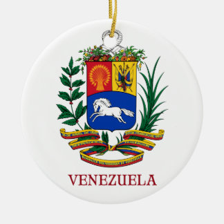 Ornement Rond En Céramique Le VENEZUELA - emblème/manteau des