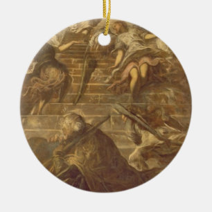 Ornement Rond En Céramique L'échelle de Jacob (huile sur la toile)