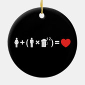 Ornement Rond En Céramique L'équation d'amour pour les hommes (Dos)