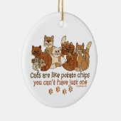 Ornement Rond En Céramique Les chats sont comme des chips (Droite)