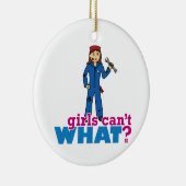 Ornement Rond En Céramique  Les filles ne peuvent quoi ? Conception personnal (Droite)