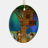 Ornement Rond En Céramique Les gens campant en parc (Droite)