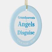 Ornement Rond En Céramique Les grands-parents sont des anges dans le (Droite)