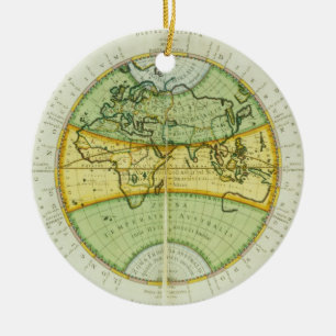 Ornement Rond En Céramique Les hémisphères antiques du monde, plaquent 94 d