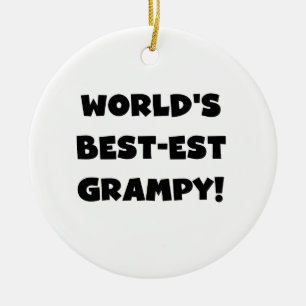 Ornement Rond En Céramique Les meilleurs cadeaux Grampy du monde de Black Tex