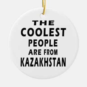 Ornement Rond En Céramique Les personnes les plus fraîches sont de Kazakhsta