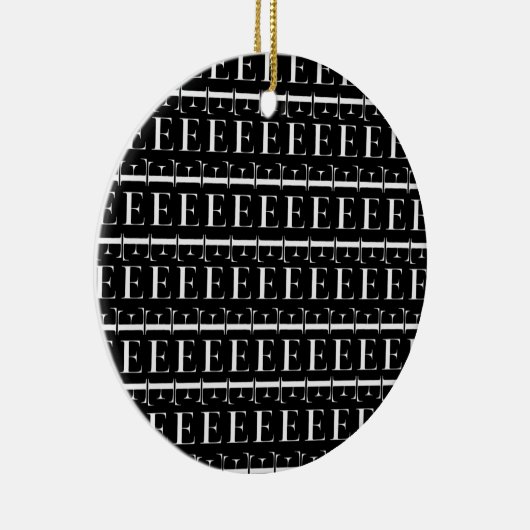 Ornement Rond En Céramique Lettre initiale monogramme E (Droite)