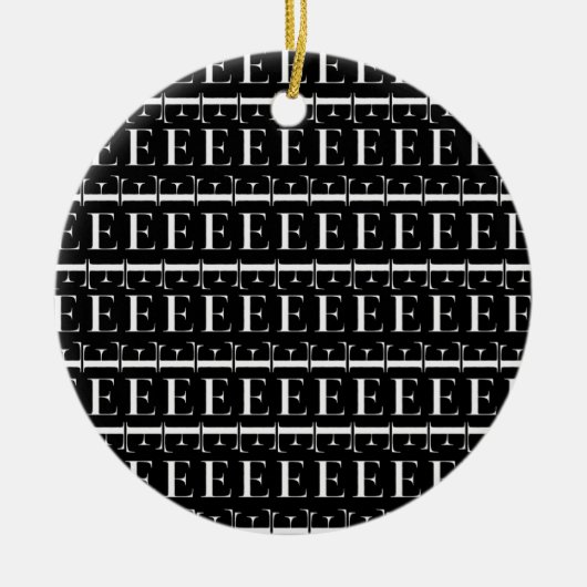 Ornement Rond En Céramique Lettre initiale monogramme E (Devant)