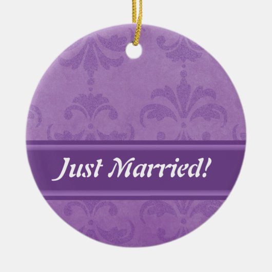 Ornement Rond En Céramique Lilac Damask (Devant)