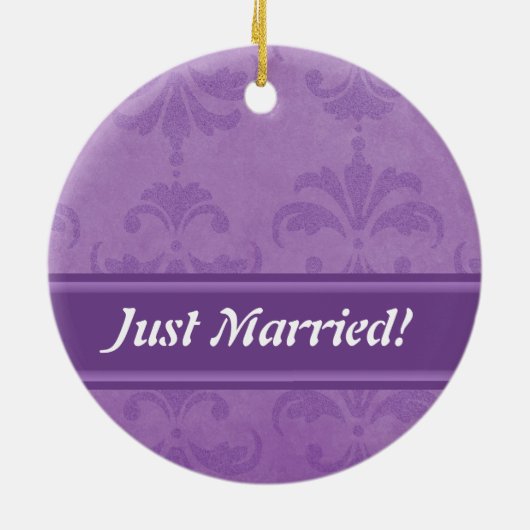 Ornement Rond En Céramique Lilac Damask (Dos)