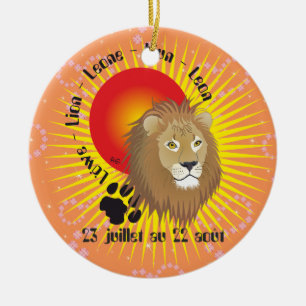 Ornement Rond En Céramique Lion 23 juillet