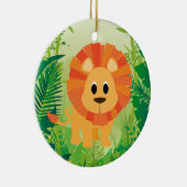 Ornement Rond En Céramique Lion mignon (Droite)
