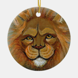 Ornement Rond En Céramique Lion peignant les avocats juridiques de loi de