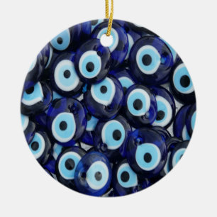 Ornement Rond En Céramique L'oeil mauvais d'amulettes de Nazar lapide le