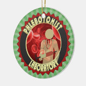 ORNEMENT ROND EN CÉRAMIQUE LOGO DE SANG DE PHLEBOTOMIST (Gauche)