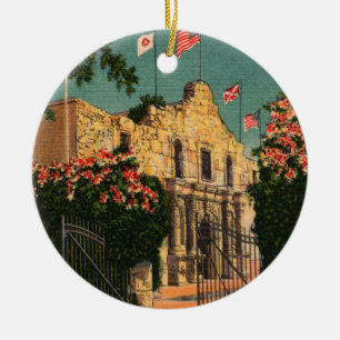 Ornement Rond En Céramique L'Ornament Alamo Vintage Texas