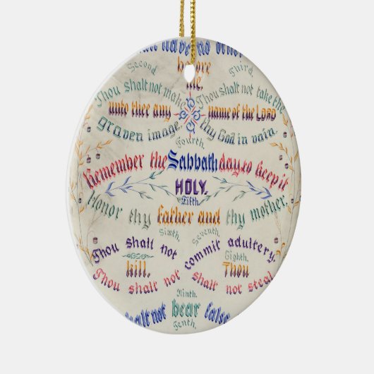 Ornement Rond En Céramique L'ornement des Dix Commandements (Droite)