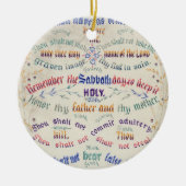 Ornement Rond En Céramique L'ornement des Dix Commandements (Devant)