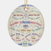 Ornement Rond En Céramique L'ornement des Dix Commandements (Gauche)