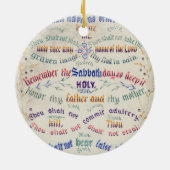 Ornement Rond En Céramique L'ornement des Dix Commandements (Dos)