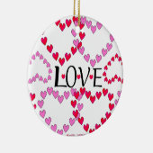 Ornement Rond En Céramique LOVE ROUGE ROSE DE Tiny Hearts (Droite)