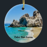 Ornement Rond En Céramique Lovers Beach, Cabo San Lucas<br><div class="desc">Lover's Beach est la plus grande attraction de plage de Cabo San Lucas. Soleil,  sable et belle eau font que les gens restent occupés pendant la journée.</div>