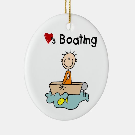 Ornement Rond En Céramique Loves Boating (Droite)