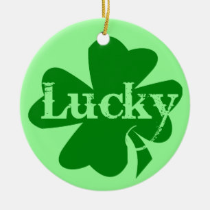 Ornement Rond En Céramique Lucky St. Patricks Day Charme