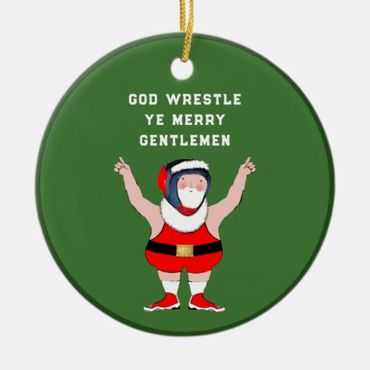 Ornement Rond En Céramique Lutte Noël 2025 (Devant)