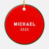 Ornement Rond En Céramique Lutte Noël 2025 (Dos)