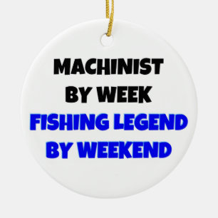 Ornement Rond En Céramique Machiniste par semaine Légende de pêche par week-e
