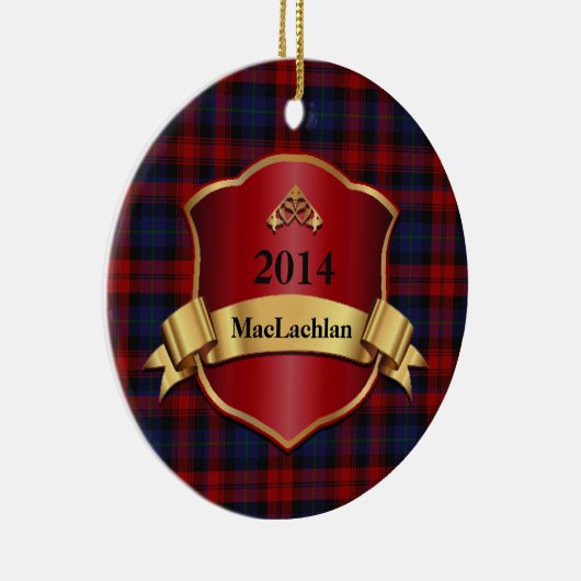 Ornement Rond En Céramique MacLachlan Tartan Plaid (Droite)