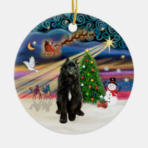 Ornement Rond En Céramique Magie de Noël - Bouvier (noir)