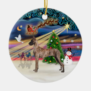 Ornement Rond En Céramique Magie de Noël - Grande Danse (socle à broches)