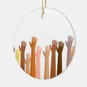 Ornement Rond En Céramique Mains augmentées (Gauche)