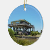 Ornement Rond En Céramique maison de plage (Gauche)